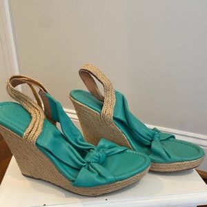 Turquoise Wedge Sandals, Corso Como
